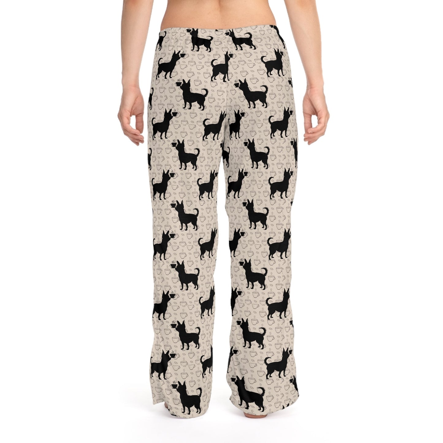 Chihuahua Coffee Pajama Lounge Pants - Chihuahua Dog Mom Christmas or Birthday Gift, Women's Dog and Coffee Lover Lounge Pants, Ta