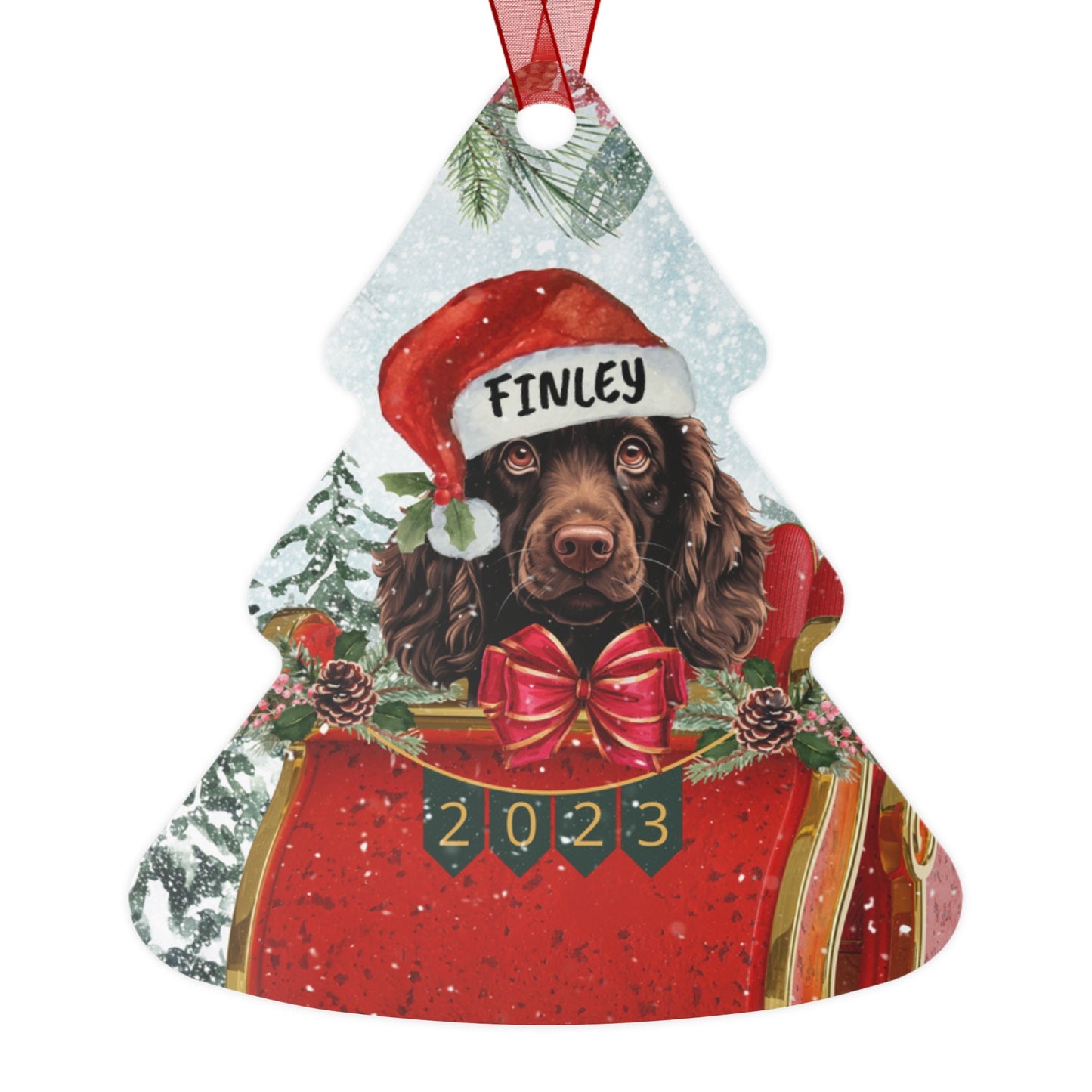 Personalized Boykin Spaniel Christmas Ornament - Boykin Mom Gift, Custom Boykin Dog Keepsake Gift, Aluminum Ornament