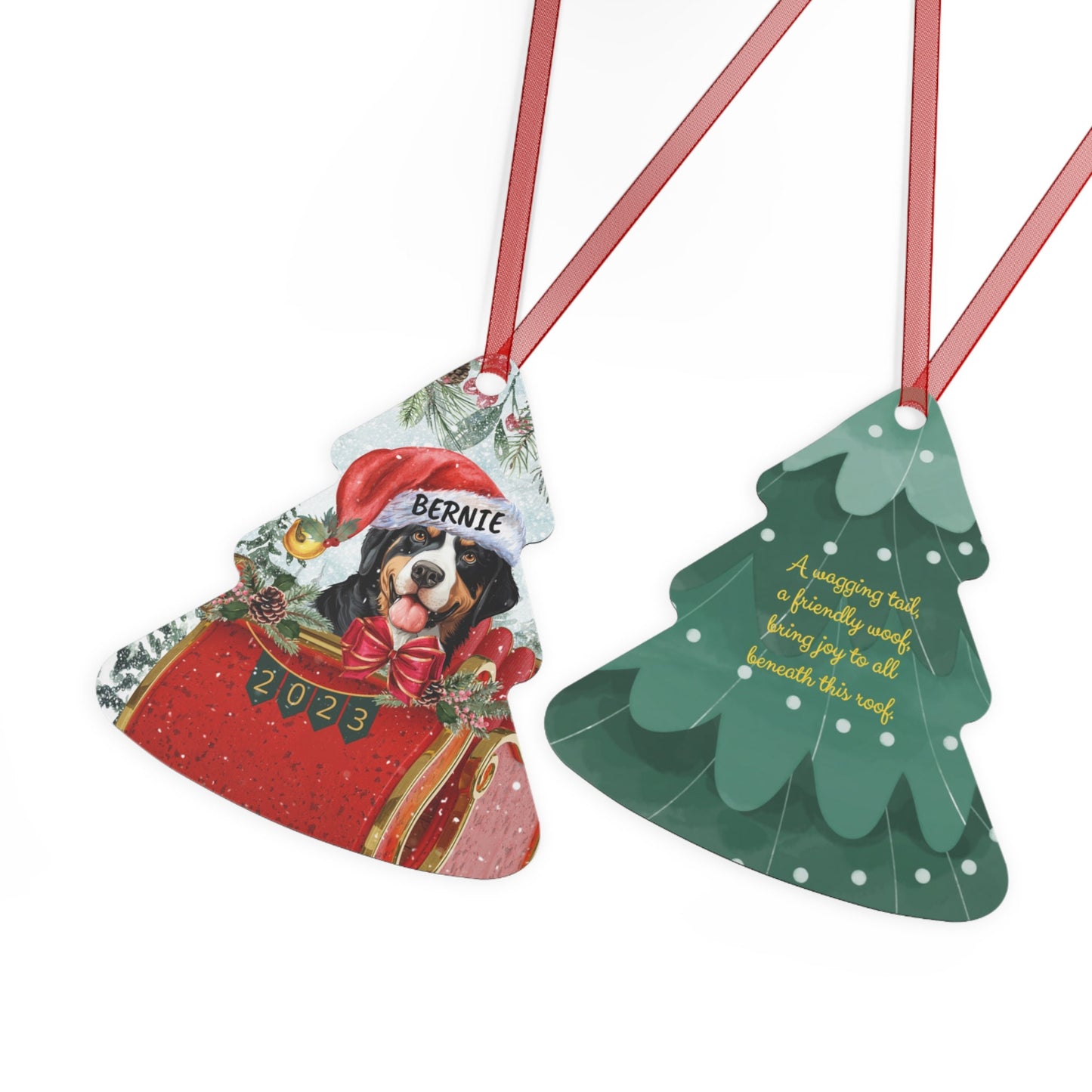 Personalized Bernese Mountain Dog Christmas Ornament - Bernese Mountain Dog  Mom Gift, Custom Berner Keepsake Gift, Aluminum Ornam