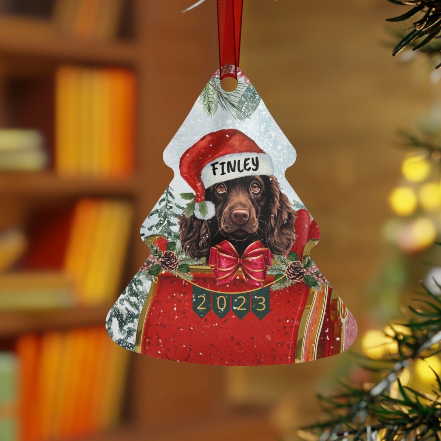 Personalized Boykin Spaniel Christmas Ornament - Boykin Mom Gift, Custom Boykin Dog Keepsake Gift, Aluminum Ornament