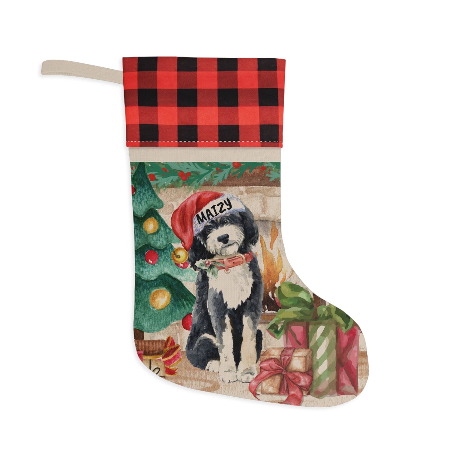 Personalized Custom Bernedoodle - Doodle Dog Christmas Stocking, Doodle Mom or Dad Gift, Doodle Christmas Decor, Bernedoodle Gift