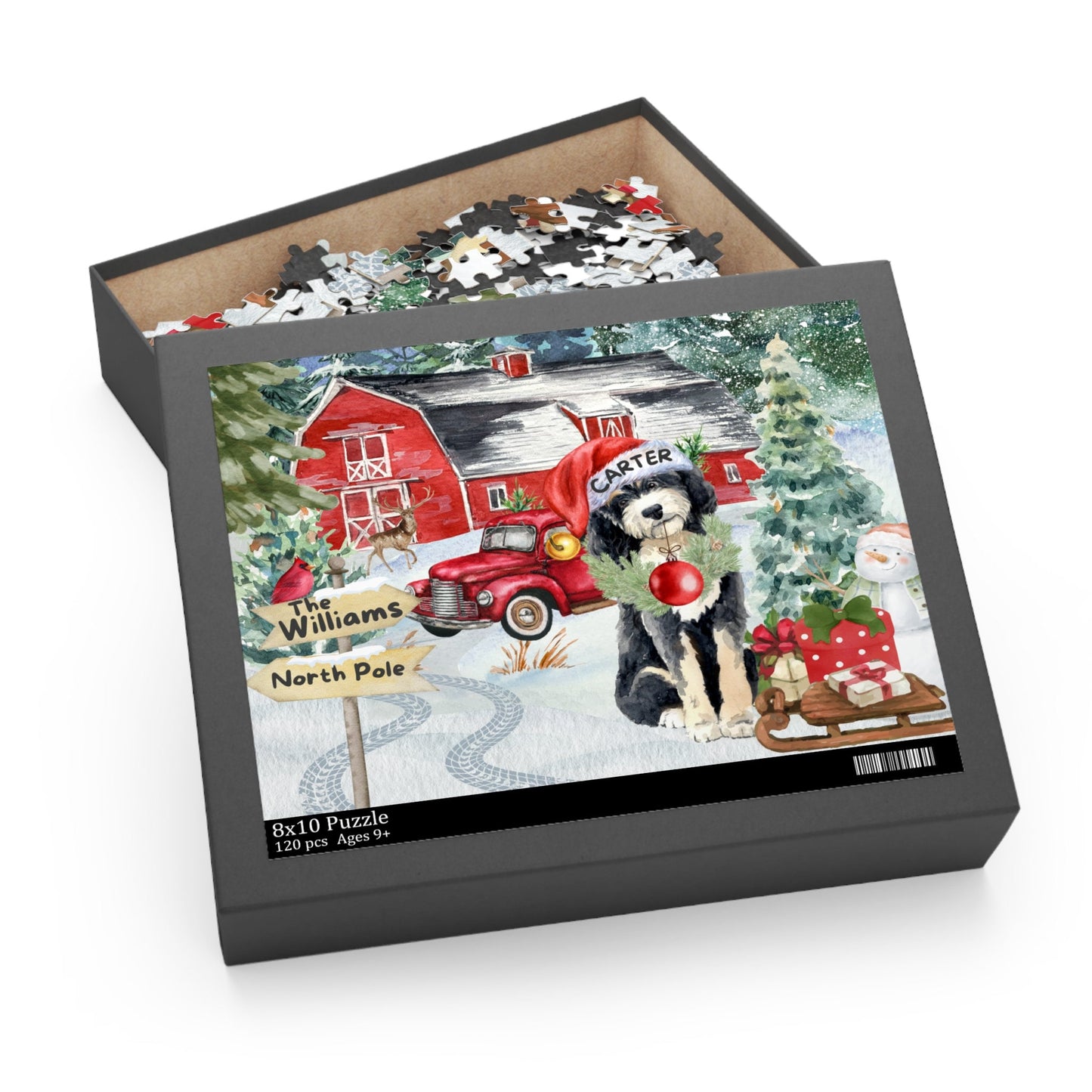 Personalized Bernedoodle Dog Gift Puzzle (120 - 252, 500-Piece) Perfect Christmas Gift for Any Doodle Lover, Gift Box Included