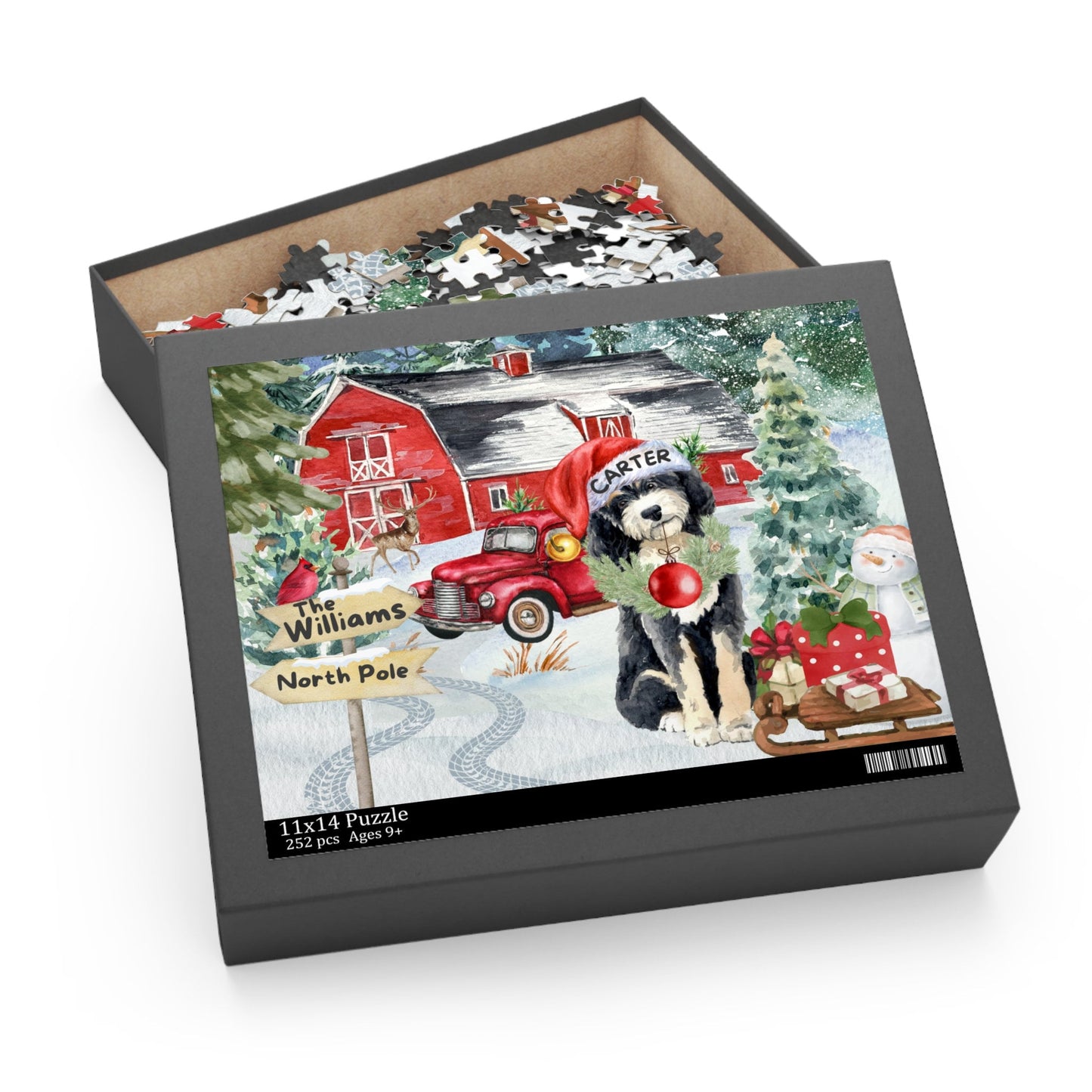 Personalized Bernedoodle Dog Gift Puzzle (120 - 252, 500-Piece) Perfect Christmas Gift for Any Doodle Lover, Gift Box Included