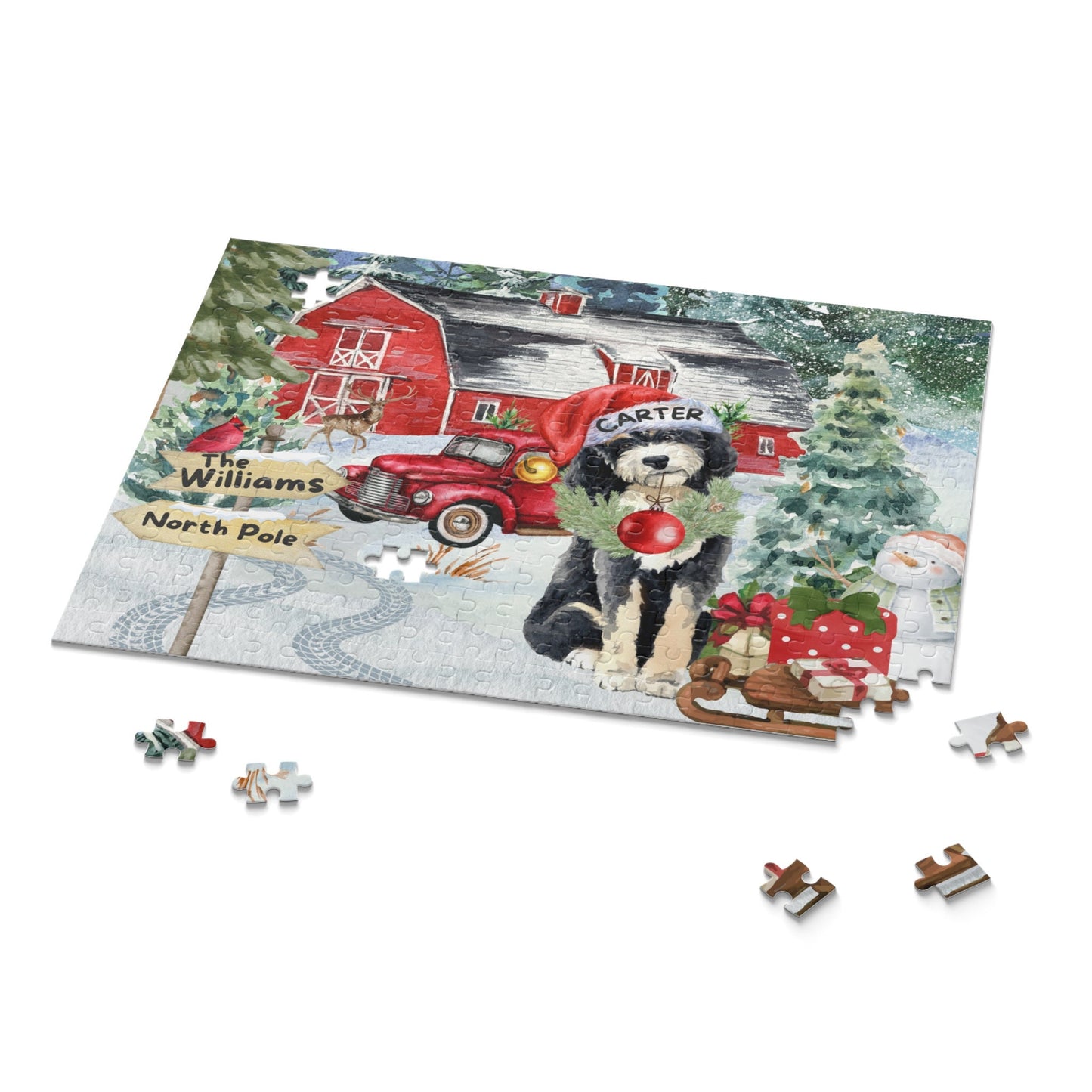 Personalized Bernedoodle Dog Gift Puzzle (120 - 252, 500-Piece) Perfect Christmas Gift for Any Doodle Lover, Gift Box Included