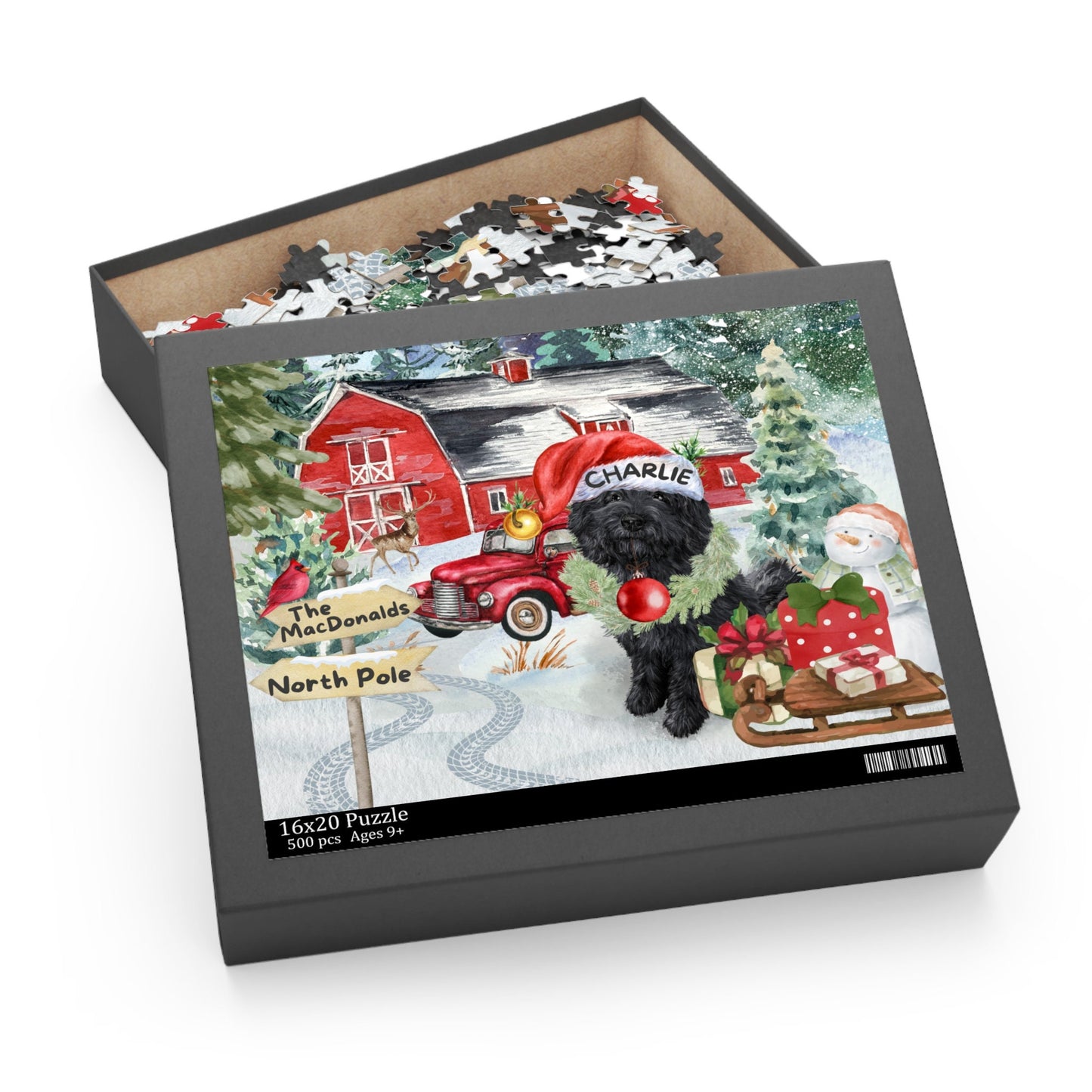 Personalized Black Doodle - Cockapoo Puzzle, Perfect Christmas Gift for Any Doodle Mom or Dad, Custom Dog Lover Puzzle, Gift Box I