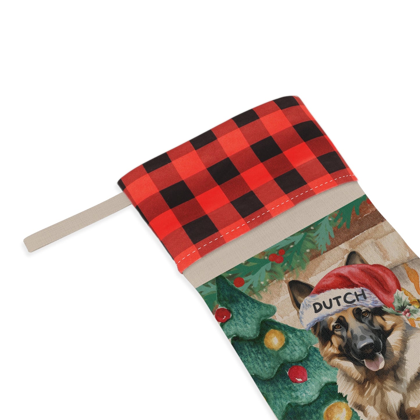 German Shepherd Dog Christmas Stocking - German Shepherd Mom or Dad Gift, Dog Christmas Decor, German Shepherd Lover Burlap/Linen