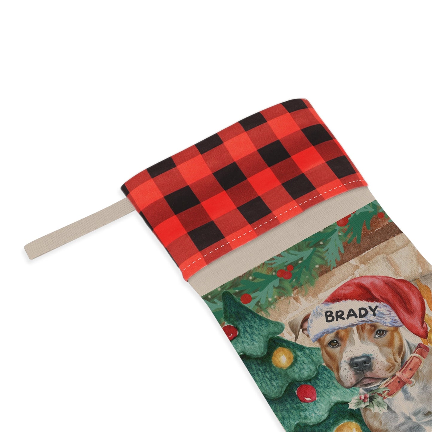 Personalized Pitbull Dog Christmas Stocking - Pitbull Mom or Dad Gift, Pitbull, Pittie Lover Burlap/Linen Stocking Christmas Decor