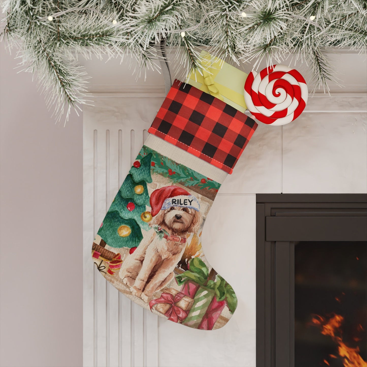 Personalized Goldendoodle - Labradoodle, Doodle Dog Christmas Stocking, Doodle Mom or Dad Gift, Doodle Dog Christmas Keepsake