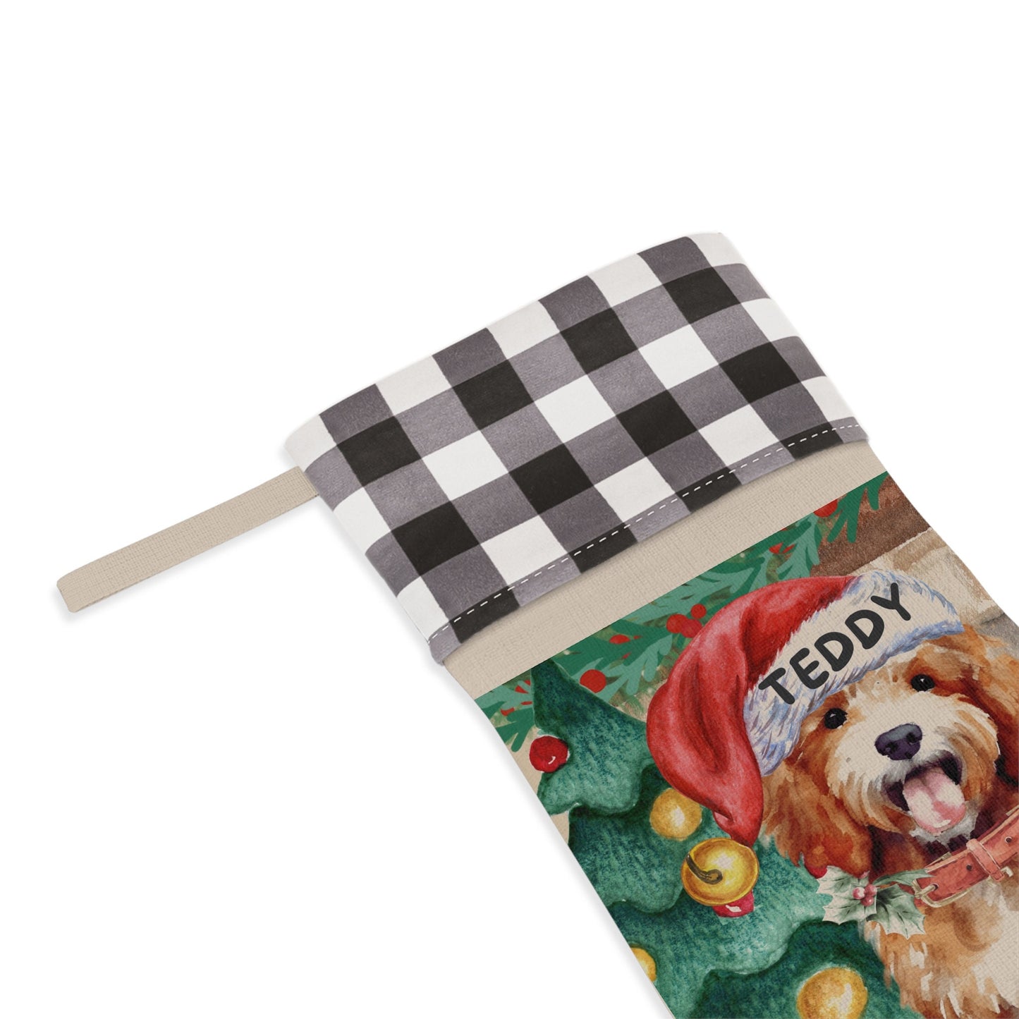 Personalized Cockapoo - Cavapoo, Cavoodle Christmas Stocking, Doodle Mom Gift, Apricot/Red Cockapoo, Cavapoo, Goldendoodle