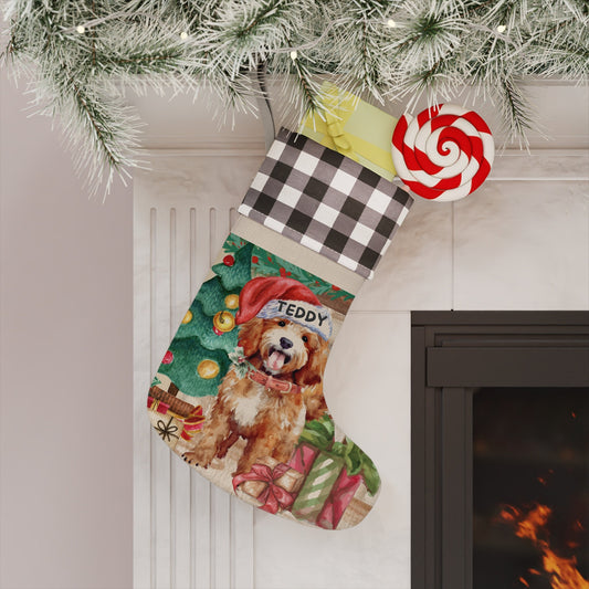 Personalized Cockapoo - Cavapoo, Cavoodle Christmas Stocking, Doodle Mom Gift, Apricot/Red Cockapoo, Cavapoo, Goldendoodle