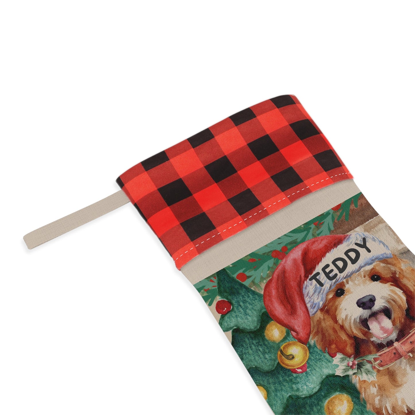 Personalized Cockapoo - Cavapoo, Cavoodle Christmas Stocking, Doodle Mom Gift, Apricot/Red Cockapoo, Cavapoo, Goldendoodle