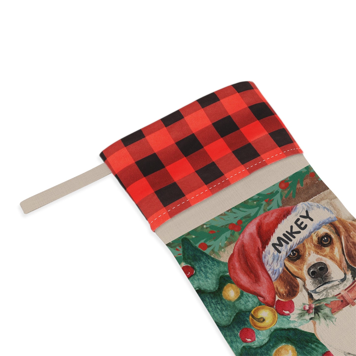 Personalized Beagle Christmas Stocking - Custom Beagle Dog Mom or Dad Gift, Beagle Keepsake Gift and Christmas Decor