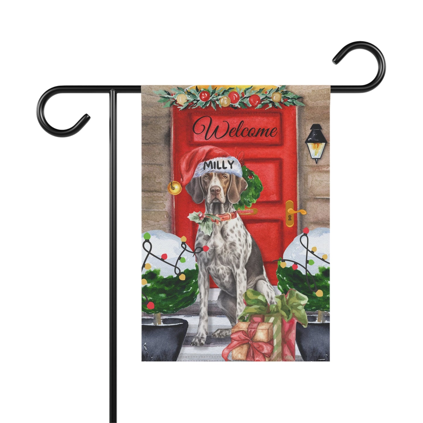 Personalized German Short Haired Pointer Dog Christmas Flag - Gsp Mom Dad Gift, Pointer Home Decor, Double-sided Flag, Stand Not I