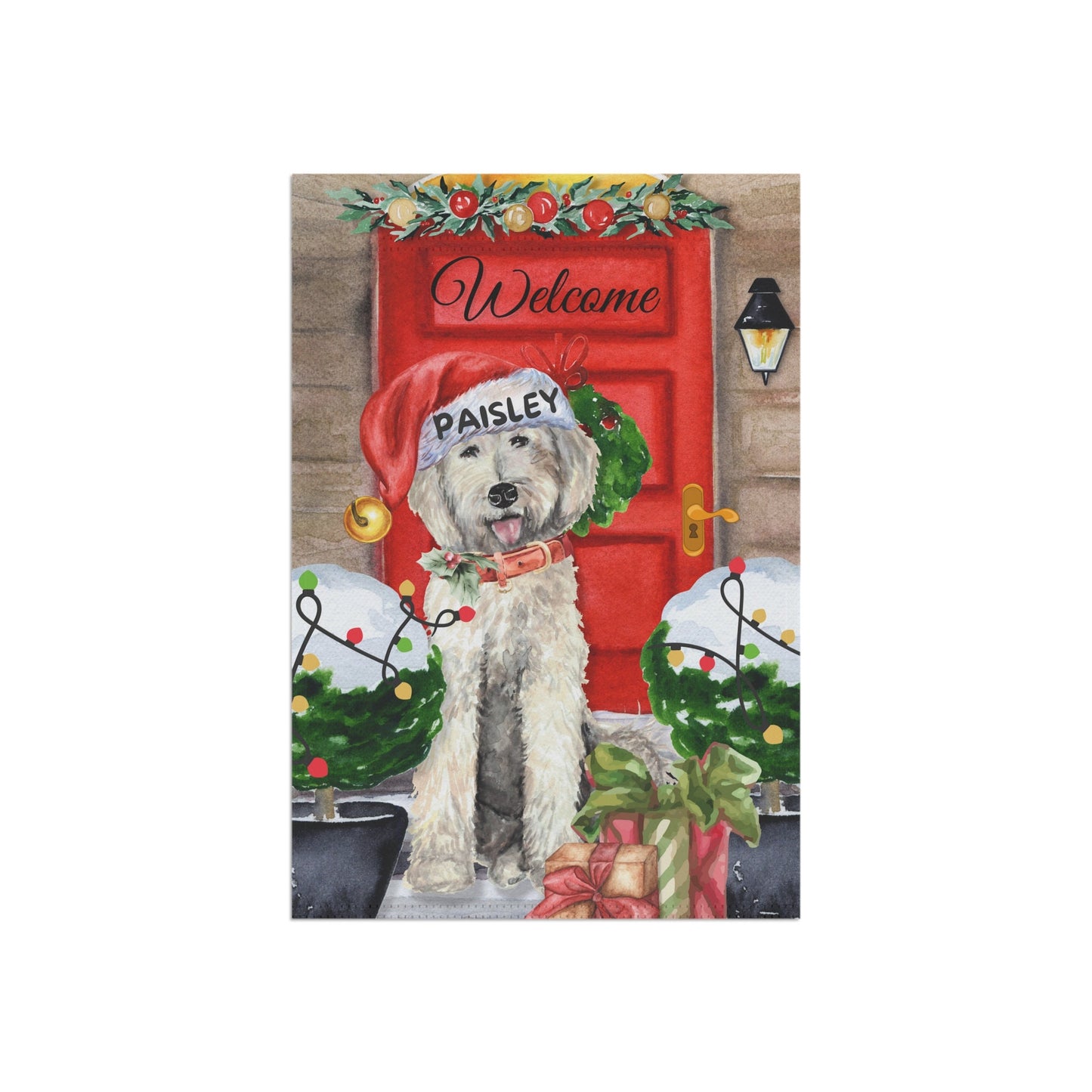 Personalized Custom Labradoodle - Goldendoodle, Cavoodle, Doodle Christmas Flag, Doodle Mom Dad Gift, Double-side Flag, Stand Not