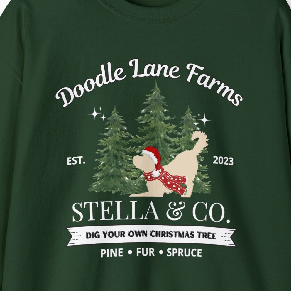 Personalized Light Doodle Dog Christmas Sweatshirt - Goldendoodle, Labradoodle, Bernedoodle, Aussiedoodle, Sheepadoodle Etc, Doodl