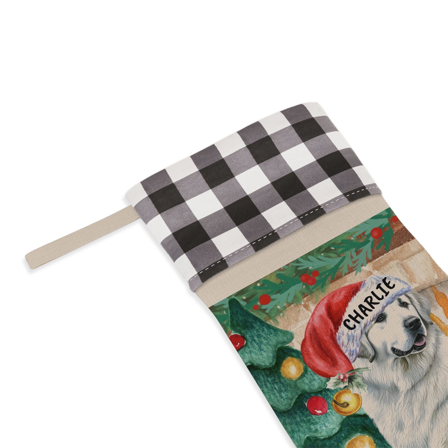 Personalized Great Pyrenees Christmas Stocking - Custom Great Pyrenee Dog Mom or Dad Gift, Great Pyrenees  Keepsake Gift Christmas