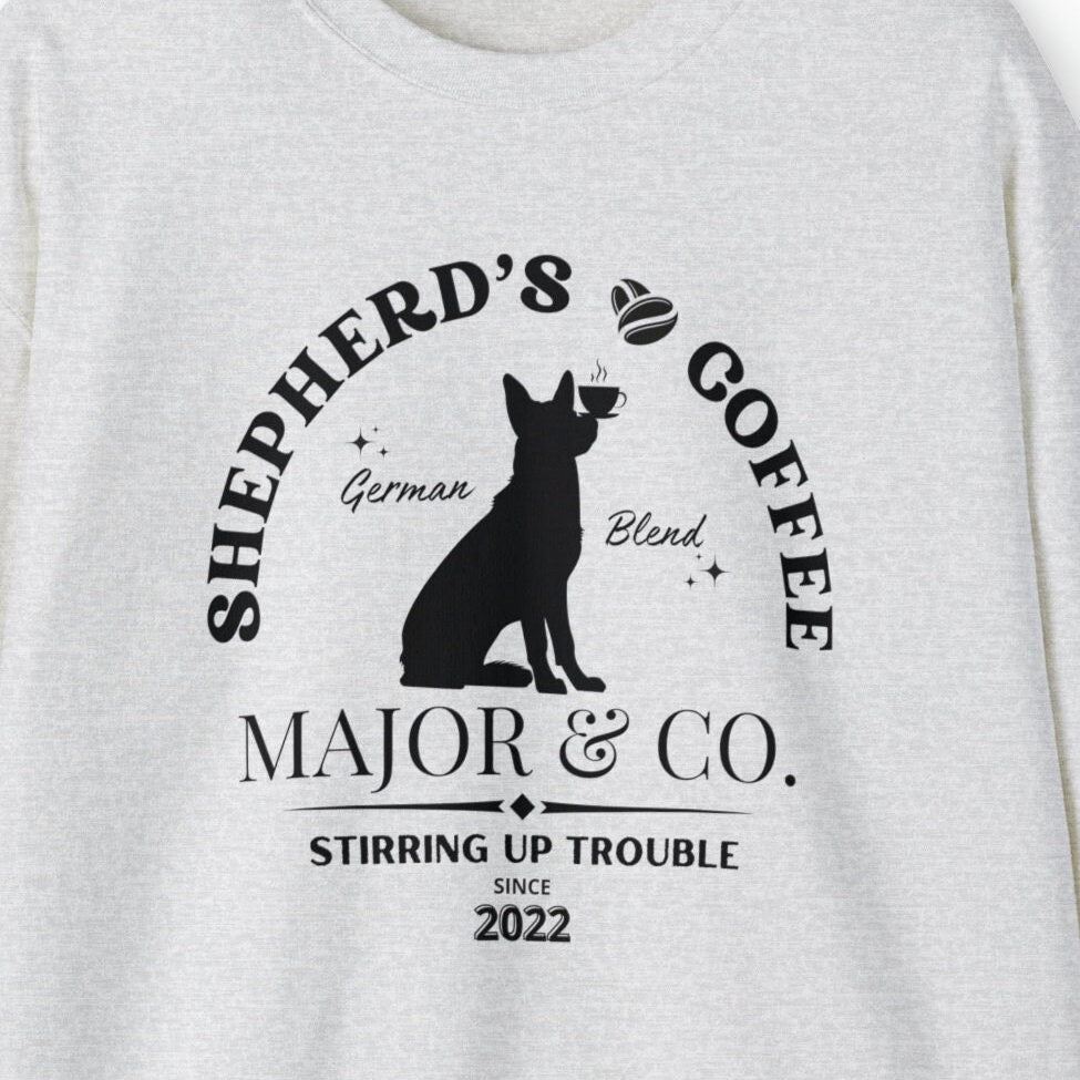 Personalized German Shepherd Coffee Sweatshirt - German Shepherd Lovers & Mom Dad Gift, German Shepherd Coffee Shirt Birthday Chri