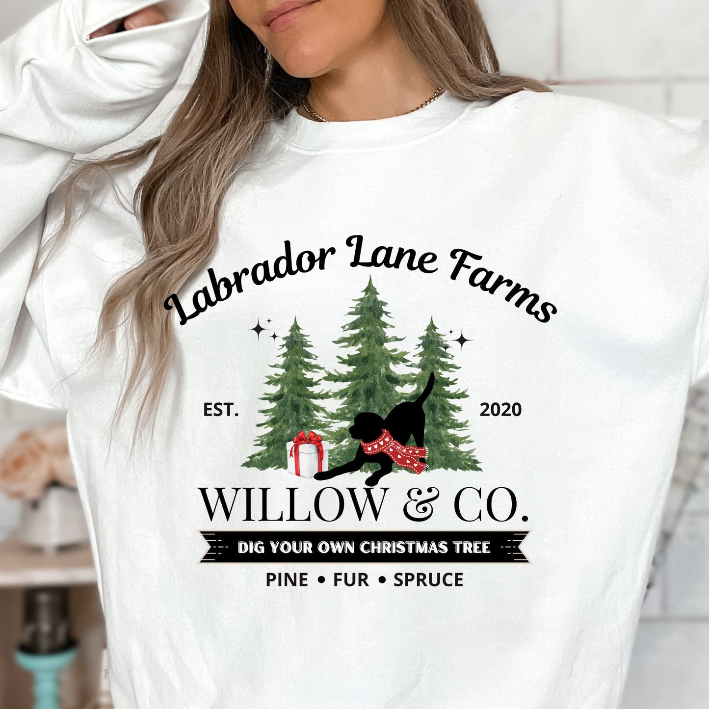 Personalized Labrador Retriever Christmas Sweatshirt - Labrador Retriever Dog Mom Dad Gift Shirt, Lab Dog Unisex Birthday, Christm