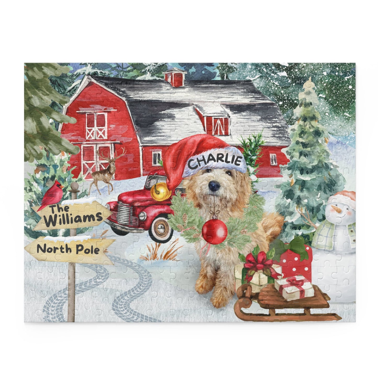 Personalized Goldendoodle - Labradoodle Doodle Dog Puzzle, Perfect Christmas Gift for Any Doodle Lover (120, 252, 500-Piece)Gift Box