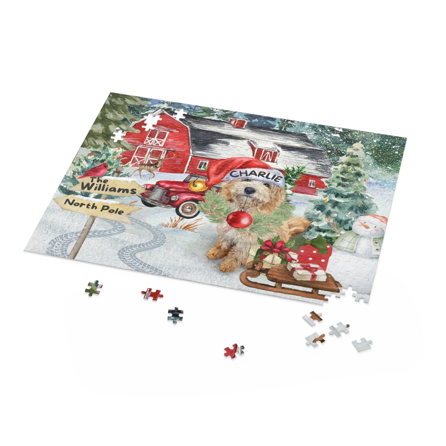 Personalized Goldendoodle - Labradoodle Doodle Dog Puzzle, Perfect Christmas Gift for Any Doodle Lover (120, 252, 500-Piece)Gift Box