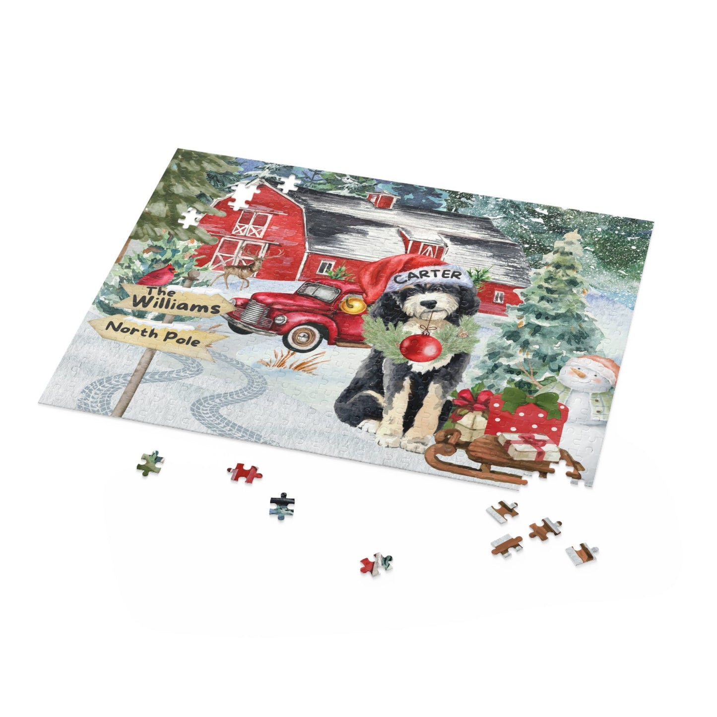 Personalized Bernedoodle Dog Gift Puzzle (120 - 252, 500-Piece) Perfect Christmas Gift for Any Doodle Lover, Gift Box Included