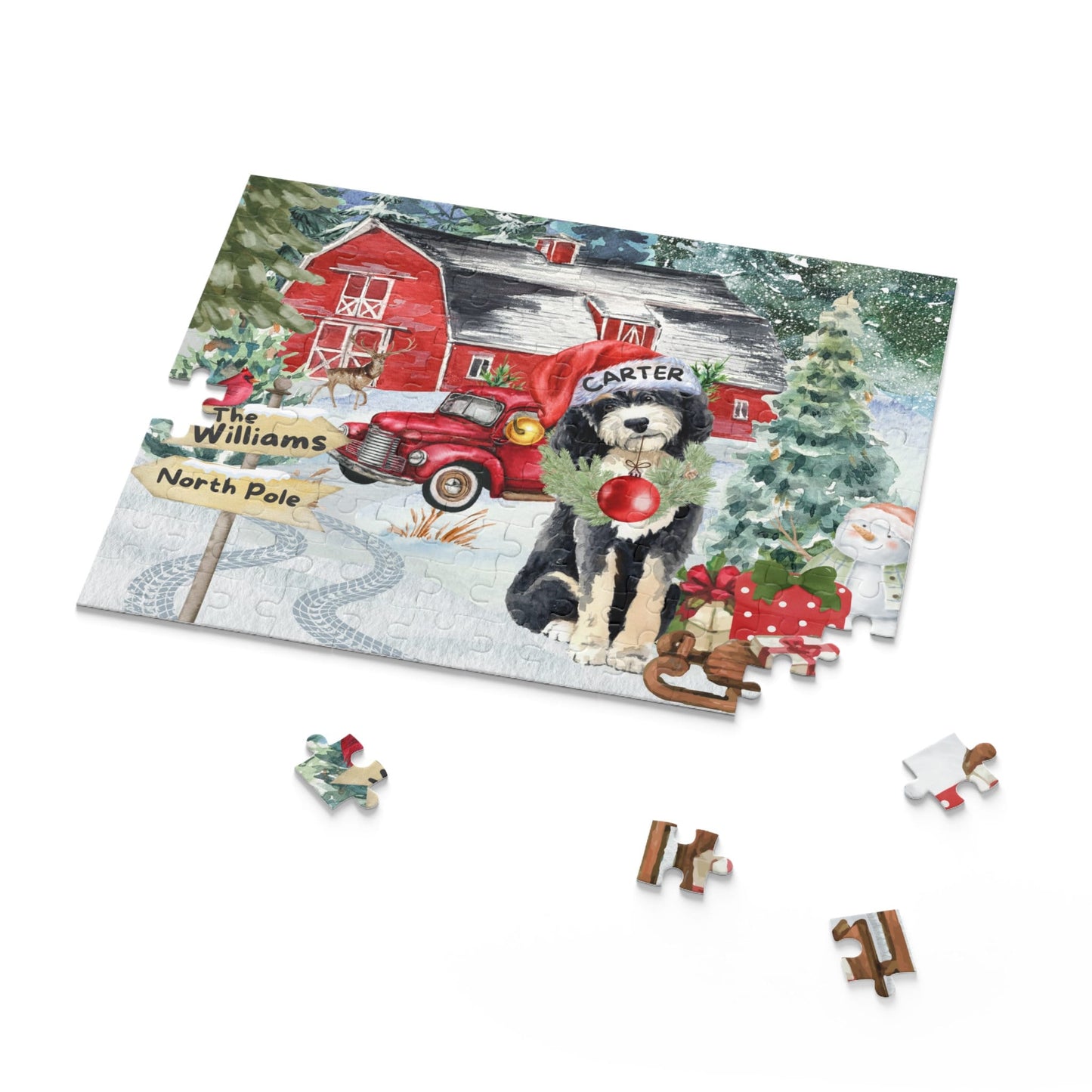 Personalized Bernedoodle Dog Gift Puzzle (120 - 252, 500-Piece) Perfect Christmas Gift for Any Doodle Lover, Gift Box Included