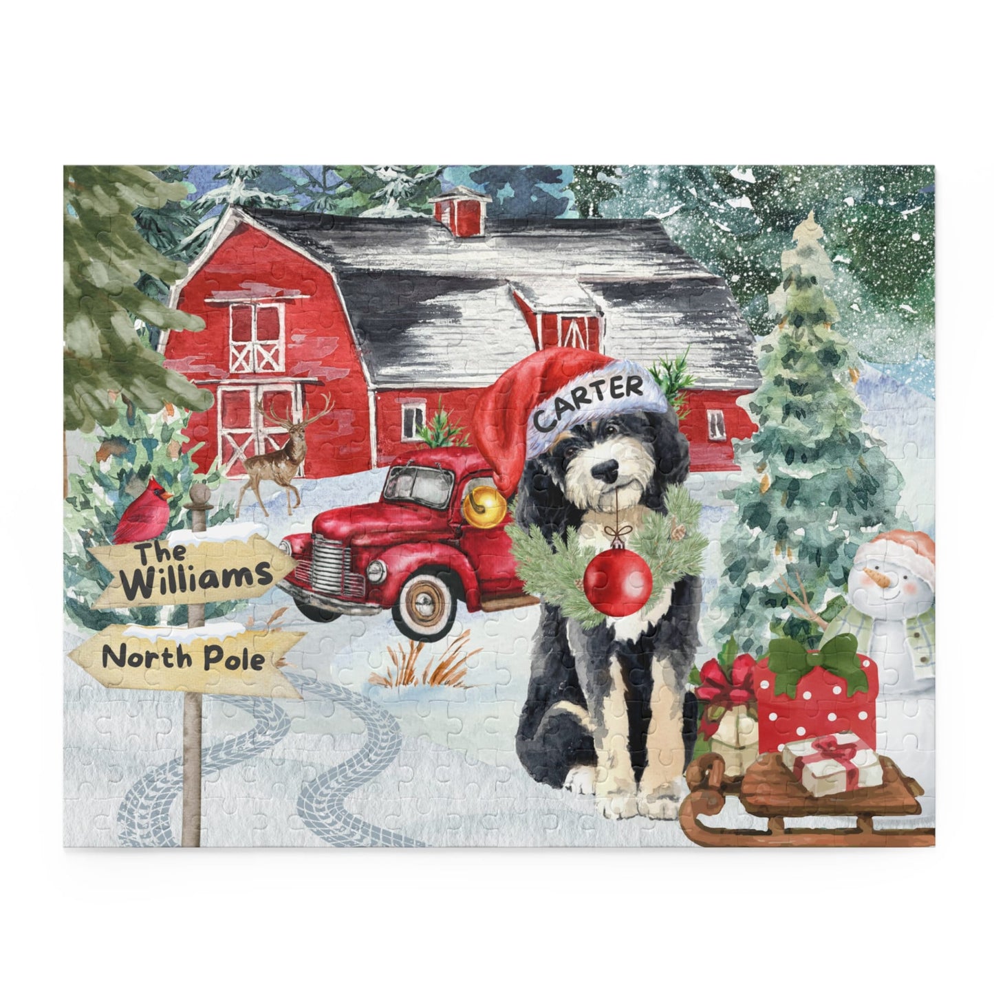 Personalized Bernedoodle Dog Gift Puzzle (120 - 252, 500-Piece) Perfect Christmas Gift for Any Doodle Lover, Gift Box Included